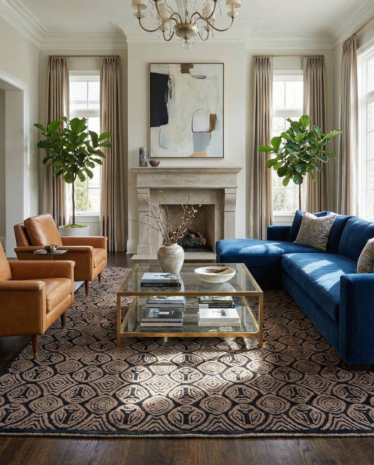 Detail image of 9' 5 x 12' 2 Hand Knotted Darya Wool Rug