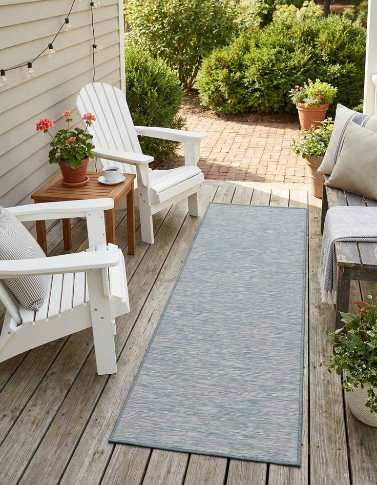 Detail image of 2' x 6'  Washable Solid Indoor / Outdoor Runner Rug