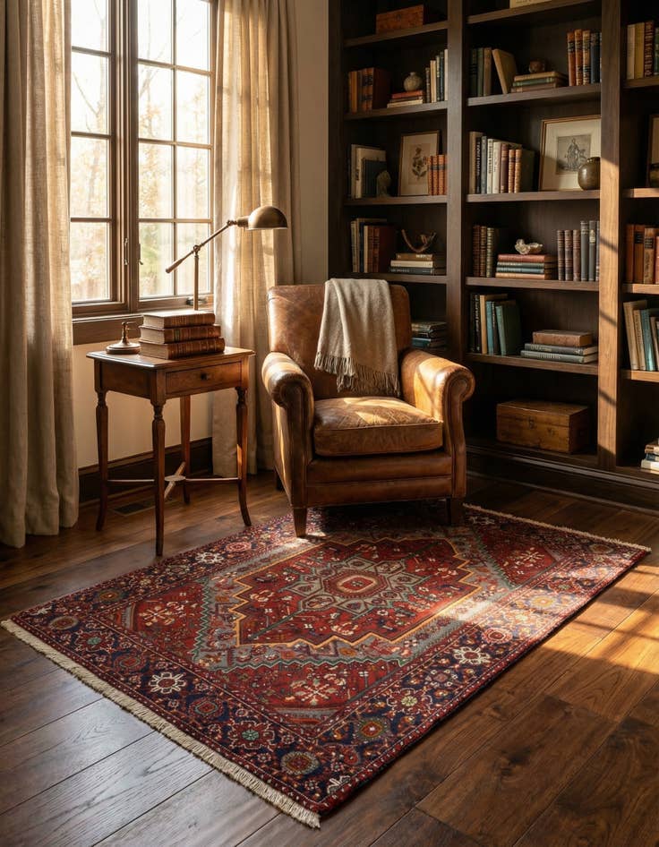 Detail image of  3' 7 x 4' 9  Hand Knotted Goltuk Persian Wool Rug