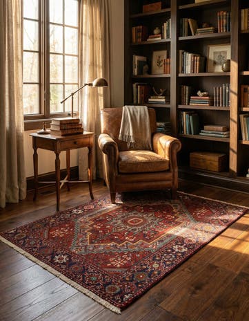 3' 7 x 4' 9 Hand Knotted Goltuk Persian Wool Rug