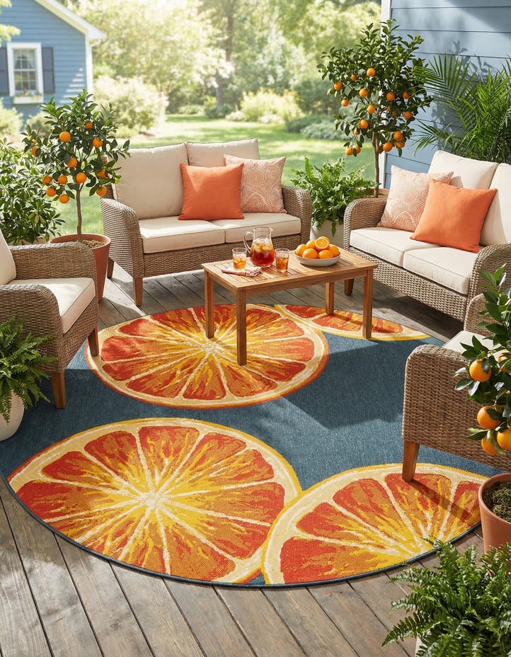 7' 10 x 7' 10 Easy-Clean Modern Indoor / Outdoor...