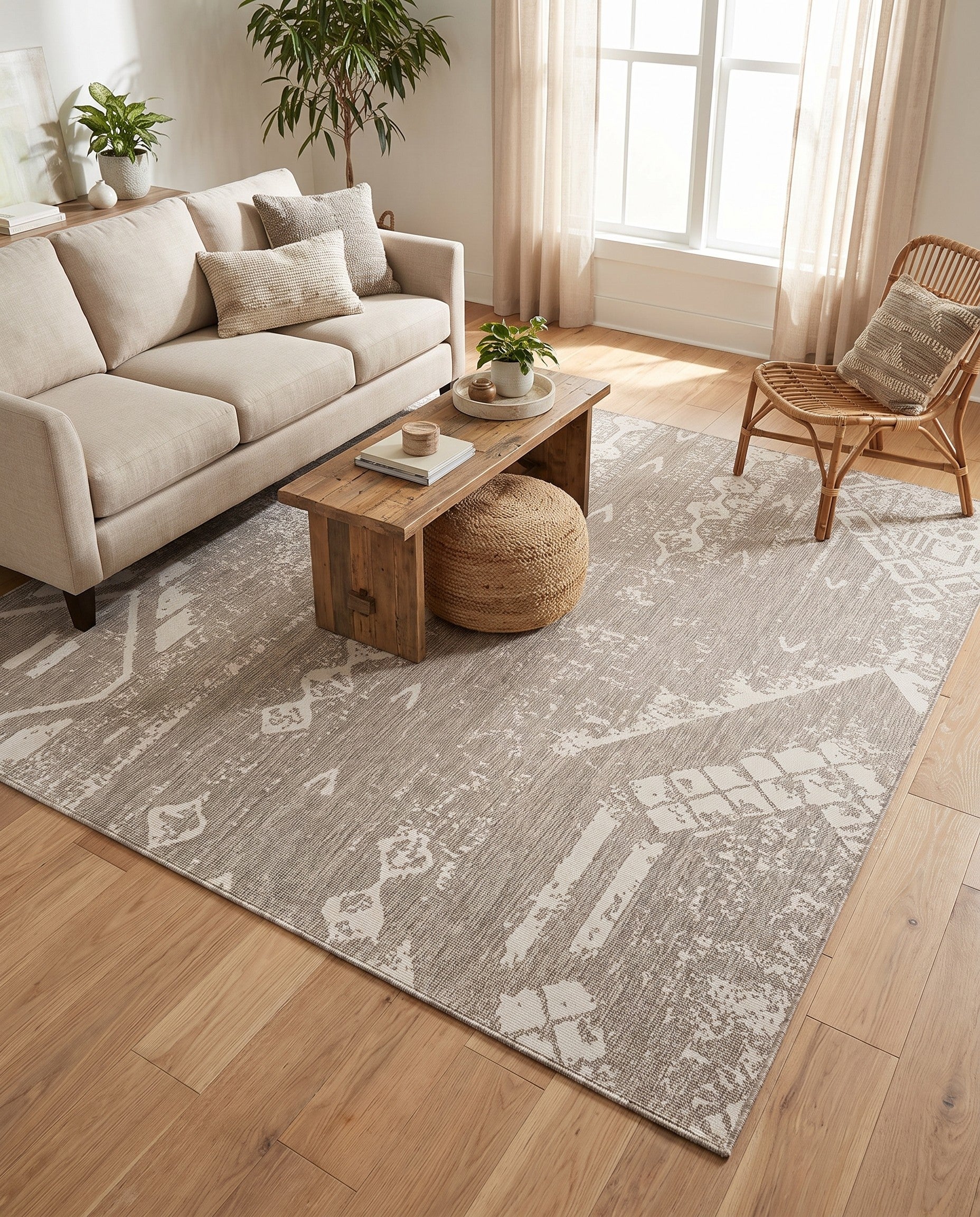 10' 8 x 10' 8 Easy-Clean Bohemian Indoor / Outdoor Square Rug