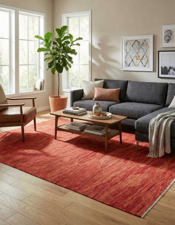 6' 8 x 9' 8 Hand Woven Kilim Modern Wool Rug