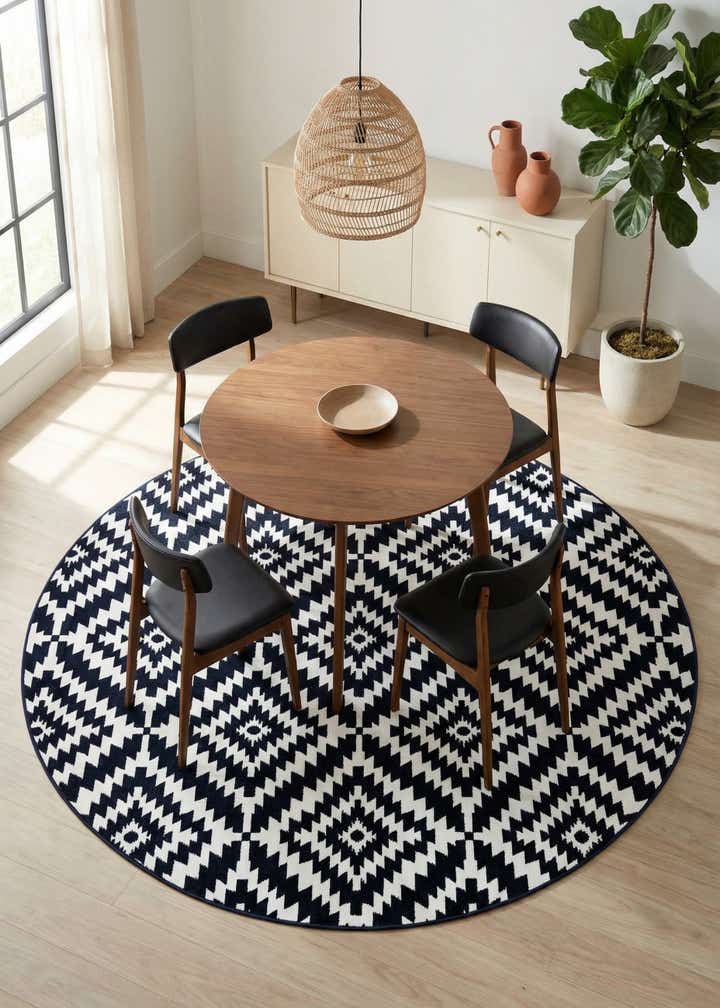 7' 10 x 7' 10 Easy-Clean Sabrina Soto Indoor / Outdoor Round Rug