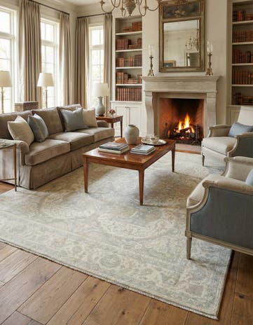 7' 11 x 9' 7 Hand Knotted Ziegler Rug