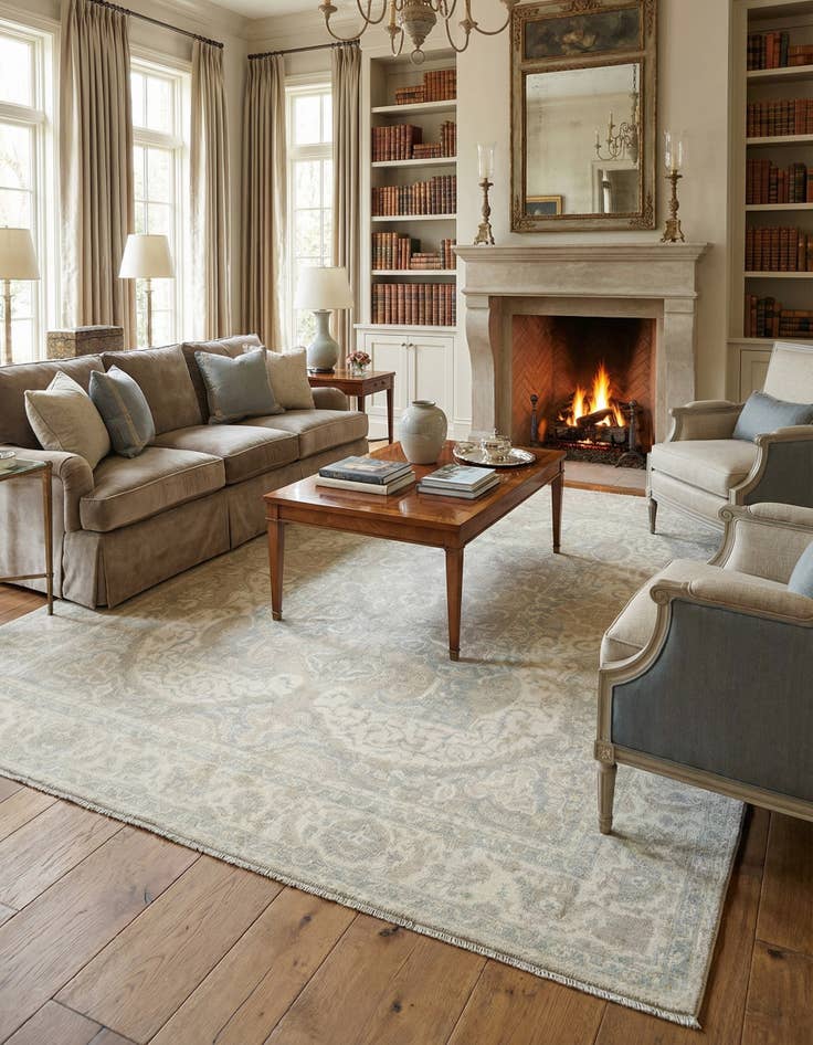 Detail image of 7' 11 x 9' 7  Hand Knotted Ziegler Rug