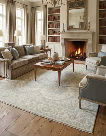 7' 11 x 9' 7 Hand Knotted Ziegler Rug