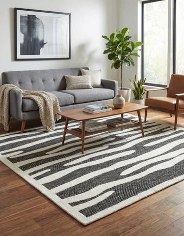 Gray Prismatic Square Rug