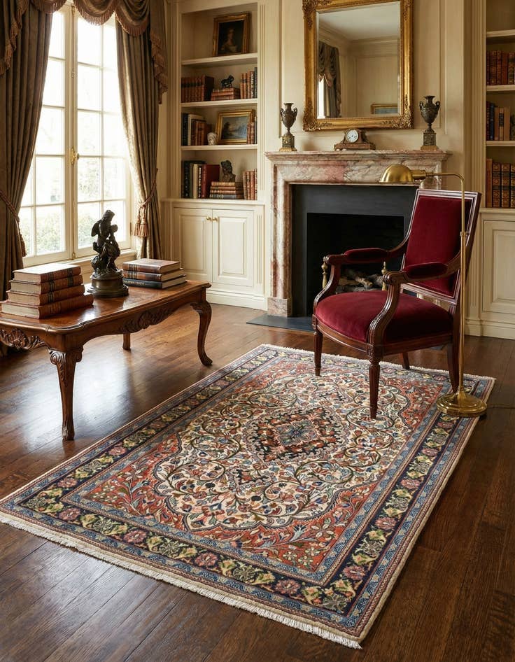 Detail image of 3' 7 x 5' 6 Kashan Rug