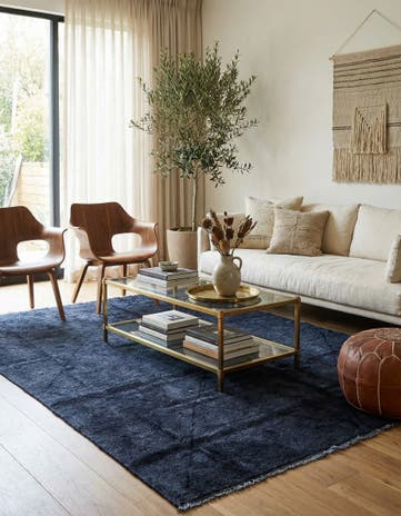 4' 9 x 6' 6 Hand Knotted Moroccan Wool Rug