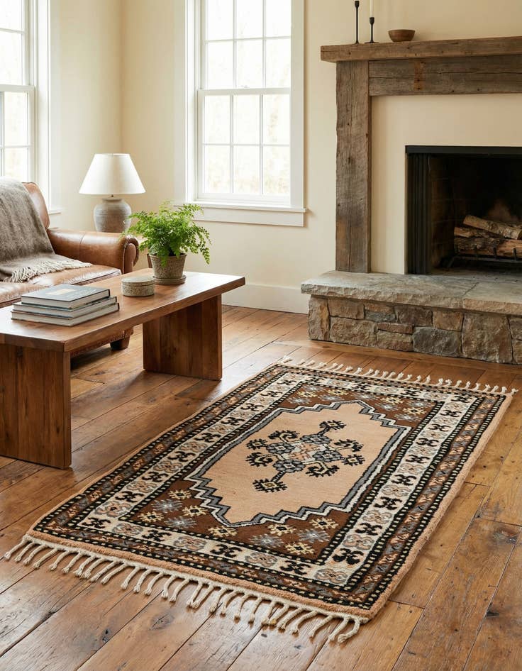 Detail image of  2' 8 x 4' 7  Hand Knotted Fars Wool Rug