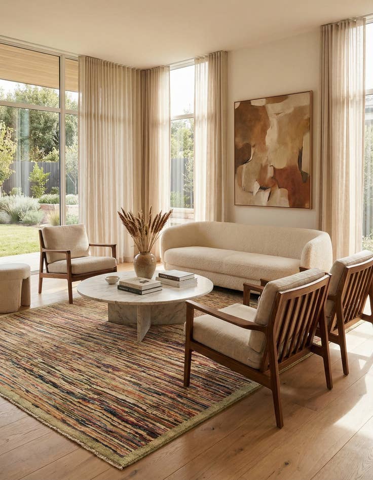 Detail image of 4' 9 x 6' 9  Hand Knotted Modern Ziegler Rug