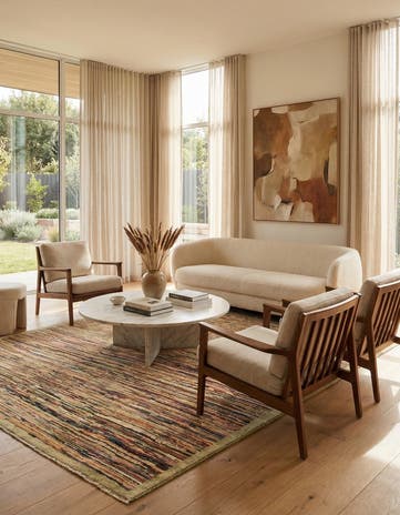 4' 9 x 6' 9 Hand Knotted Modern Ziegler Rug