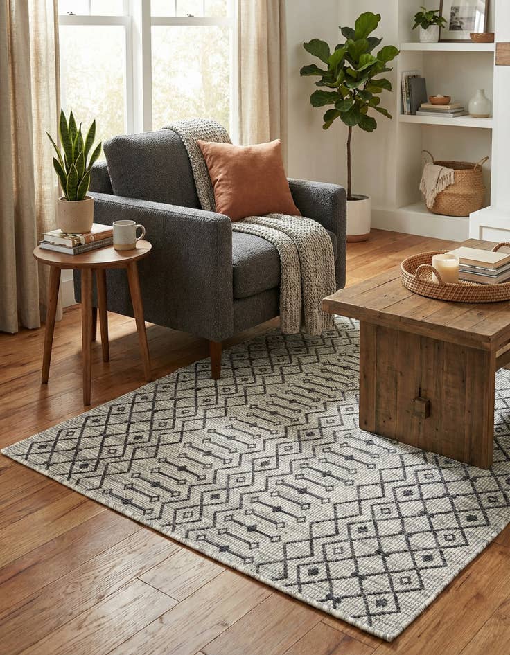 Detail image of 3' x 5' 3  Washable Trellis Indoor / Outdoor Rug