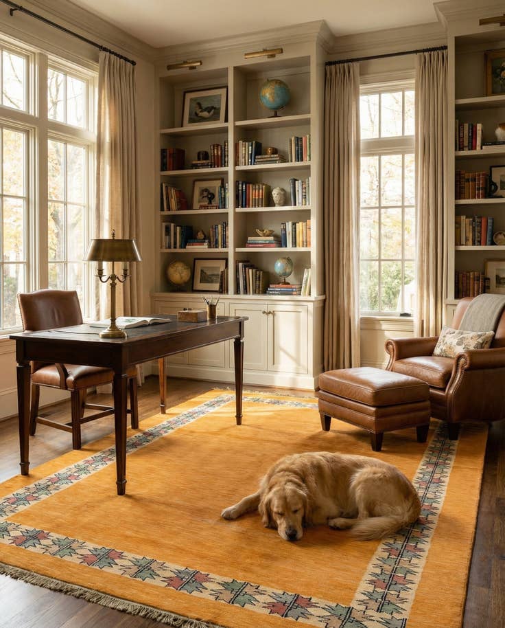 Detail image of 5' 9 x 8' 1 Hand Knotted Peshawar Ziegler Rug