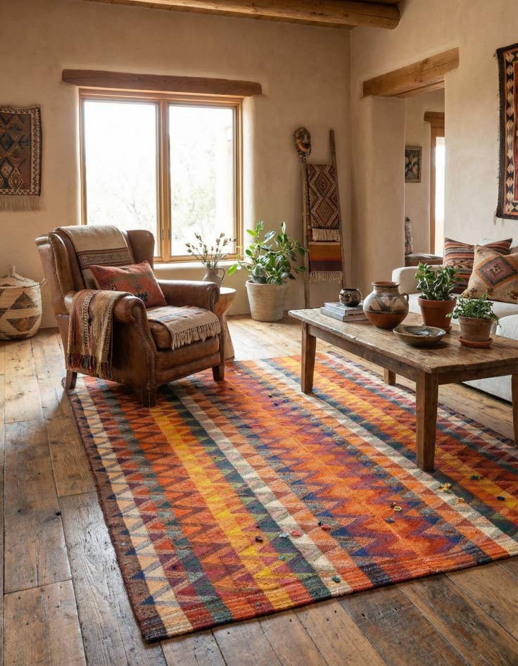 Detail image of 4' 8 x 6' 6 Jajim Rug