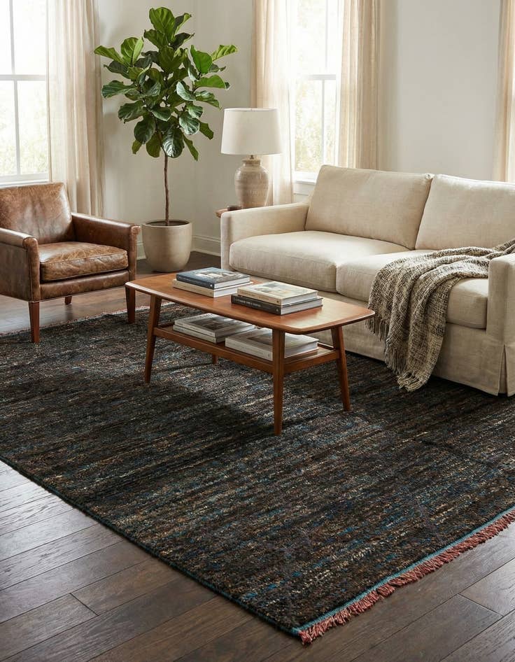 Detail image of 5' 7 x 9' 1  Hand Knotted Moroccan Wool Rug