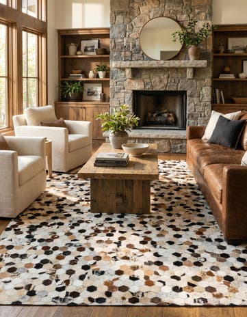 5' 11 x 8' Cowhide Stocks Rug