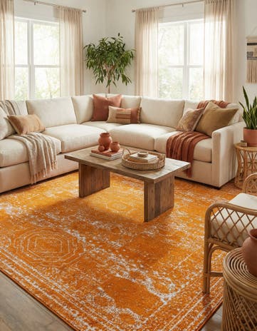 Orange Dover Square Rug