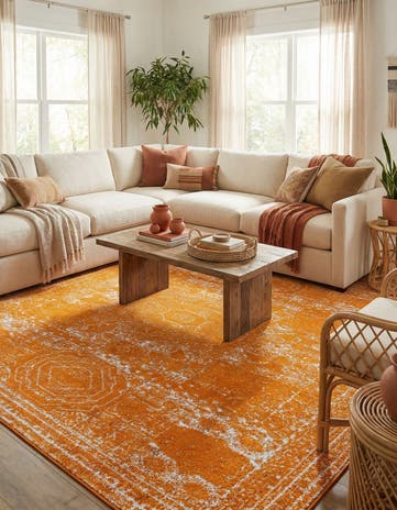 Orange Dover Square Rug