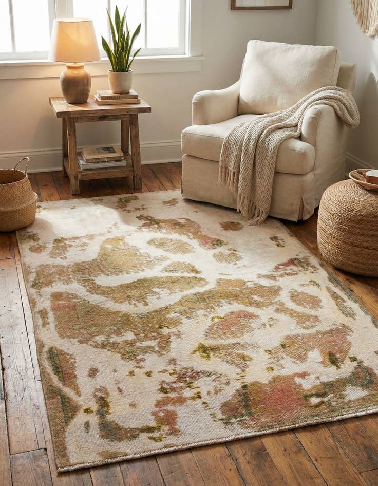 Detail image of 2' 10 x 4' 3  Hand Knotted Ultra Vintage Persian Wool Rug