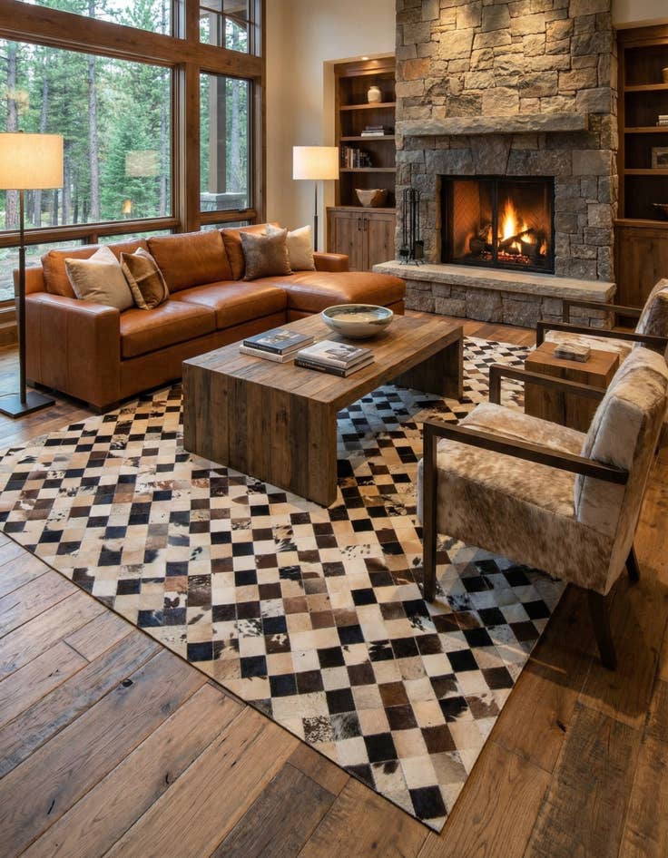 Detail image of  8' x 9' 11 Cowhide - Patchwork Rug