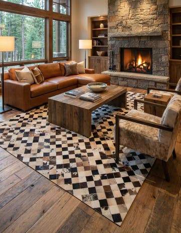 8' x 9' 11 Cowhide - Patchwork Rug