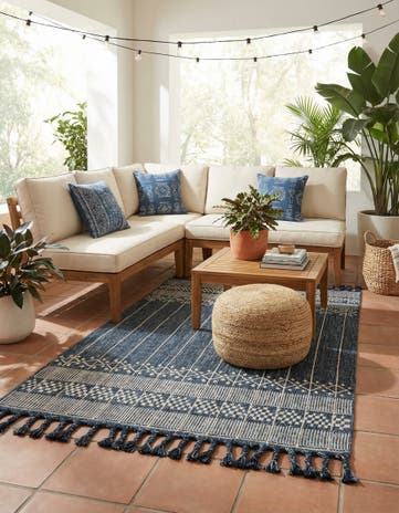 5' 1 x 8' Easy-Clean Eco Bohemian Indoor / Outdoor Rug