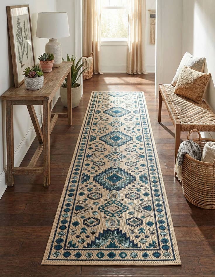 Detail image of 2' 7 x 12'  Washable Baja Indoor / Outdoor Runner Rug