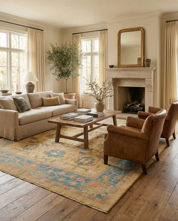 10' 9 x 13' 7 Hand Knotted Oushak Wool Rug