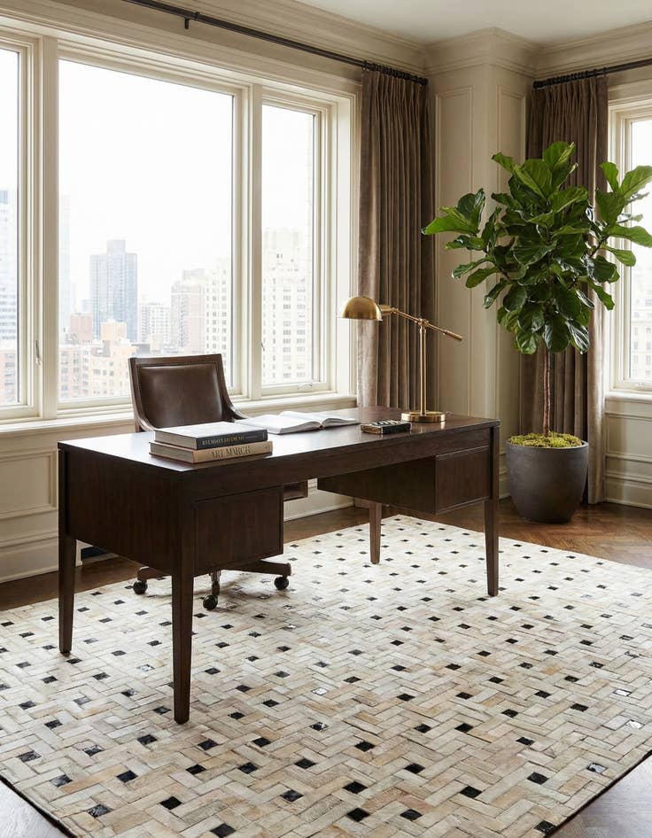 Detail image of 5' 1 x 7' 11 Cowhide Stocks Rug