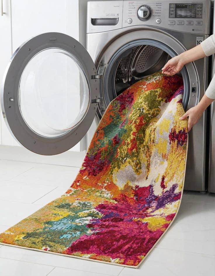 Detail image of  2' 8 x 10'  Washable Hyacinth Runner Rug