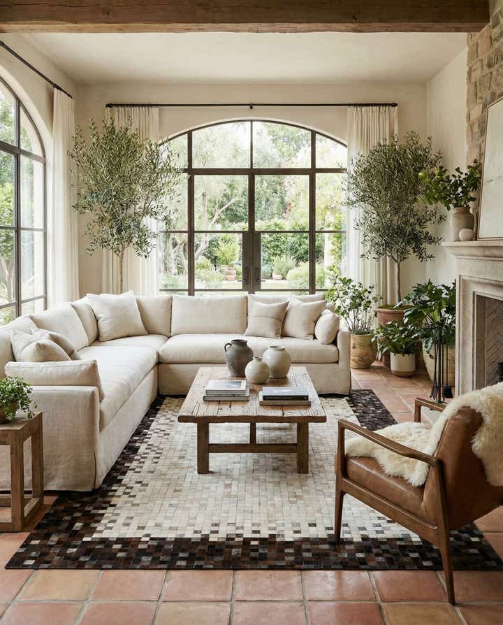 6' 9 x 9' 8 Cowhide - Patchwork Rug