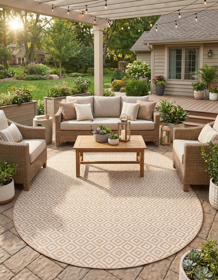 Detail image of 7' 10 x 10' Easy-Clean Jill Zarin Costa Rica Indoor / Outdoor Oval Rug