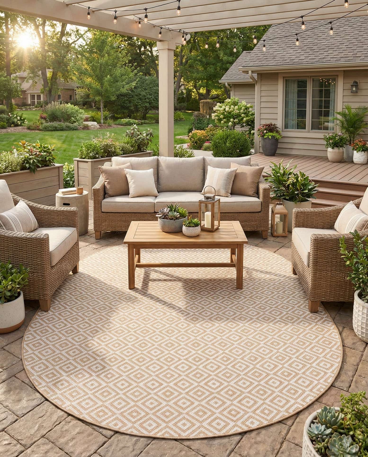 7' 10 x 10' Easy-Clean Jill Zarin Costa Rica Indoor / Outdoor Oval Rug