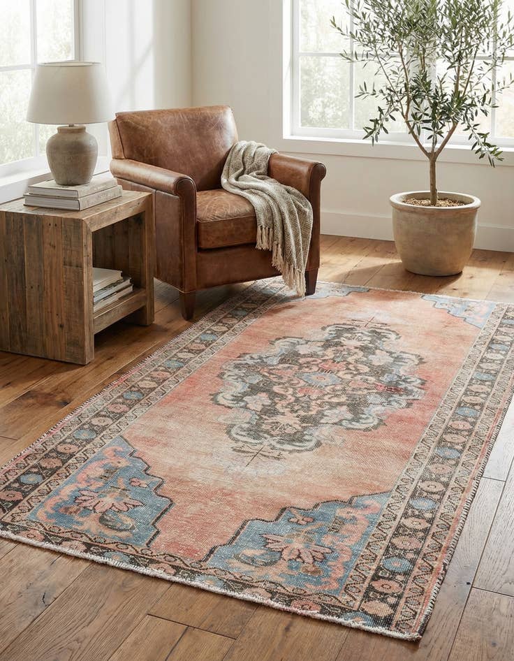 Detail image of  3' 5 x 6' 7  Hand Knotted Ultra Vintage Persian Wool Rug