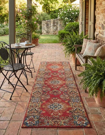 2' 7 x 10' Easy-Clean Traditional Indoor / Outdoor Runner Rug