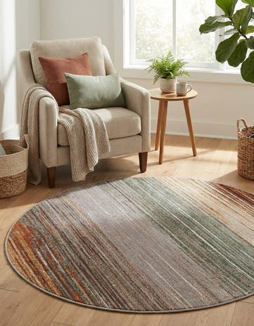 4' x 4' Easy-Clean Modern Indoor / Outdoor Round Rug