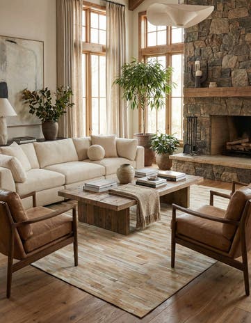 5' x 8' Cowhide Stocks Rug