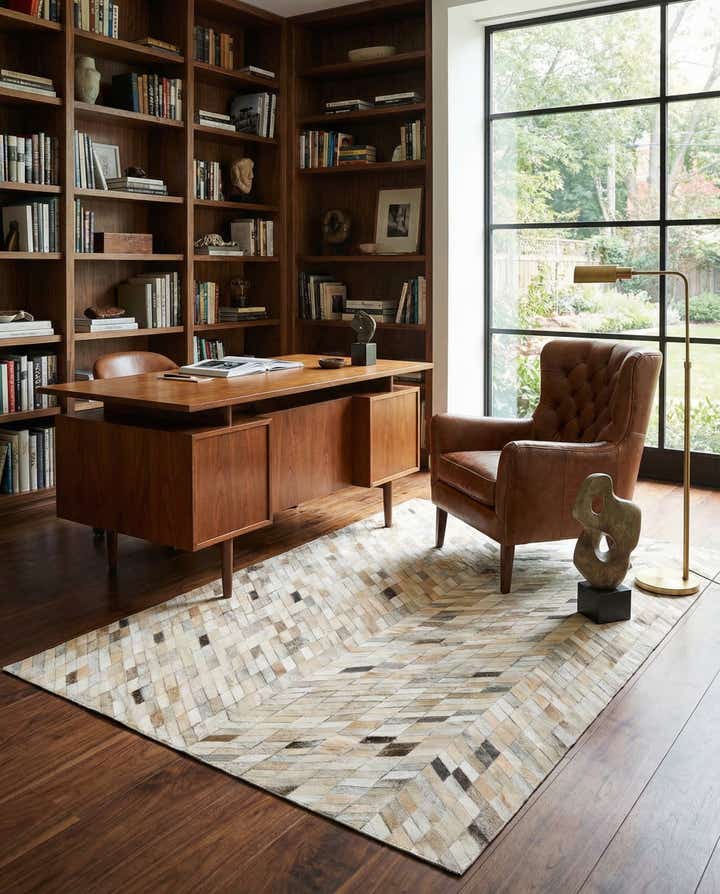 5' x 8' Cowhide Leather Rug