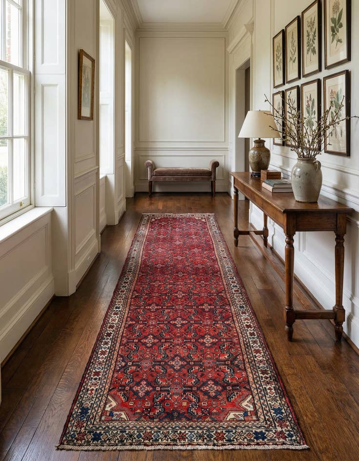 Detail image of 3' 8 x 13' 9 Hamedan Wool Runner Rug