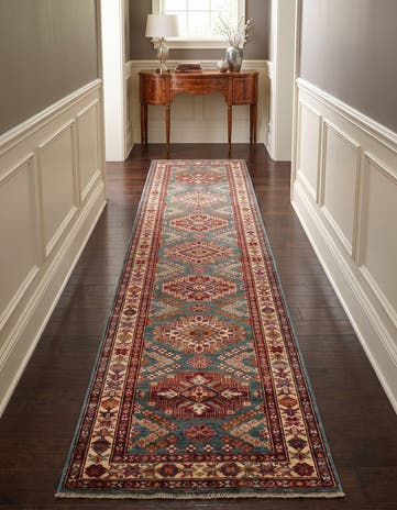 2' 5 x 10' 6 Hand Knotted Kazak Runner Rug
