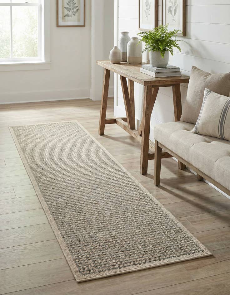 Detail image of 2' 7 x 10'  Washable Border Indoor / Outdoor Runner Rug