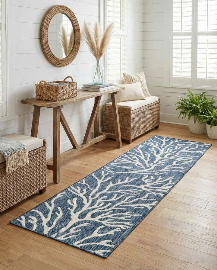 2' x 8' Easy-Clean Coastal Indoor / Outdoor Runner Rug