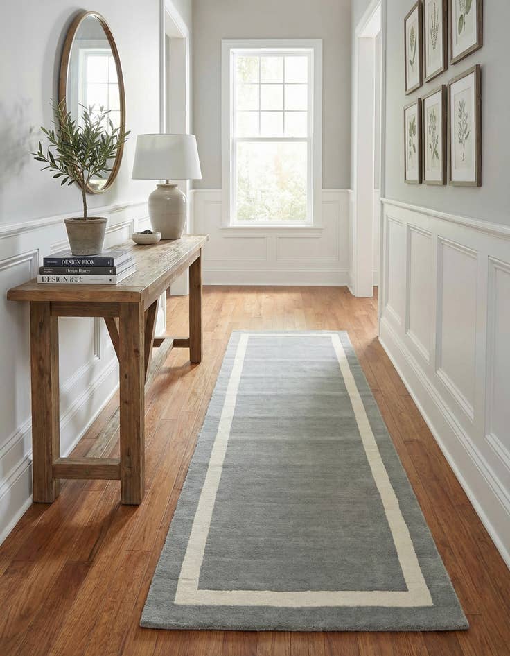 Detail image of  3' 3 x 10' Jill Zarin Border Wool Runner Rug