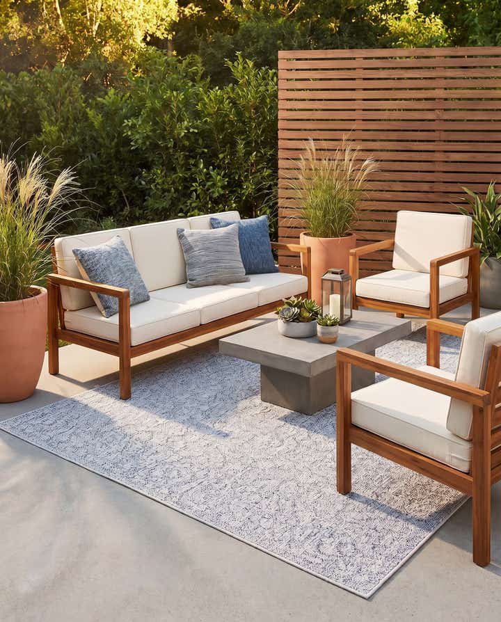 5' 2 x 7' 9 Easy-Clean Modern Indoor / Outdoor Rug