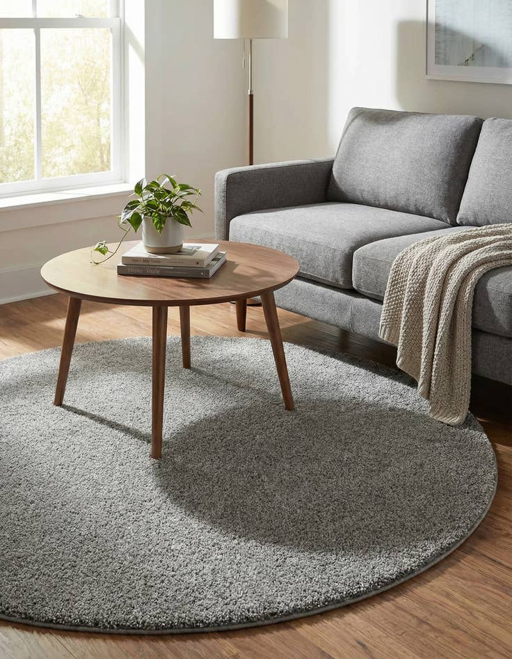 Detail image of  5' 3 x 5' 3 Solid Frieze Square Rug