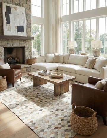 8' x 9' 10 Cowhide Leather Rug