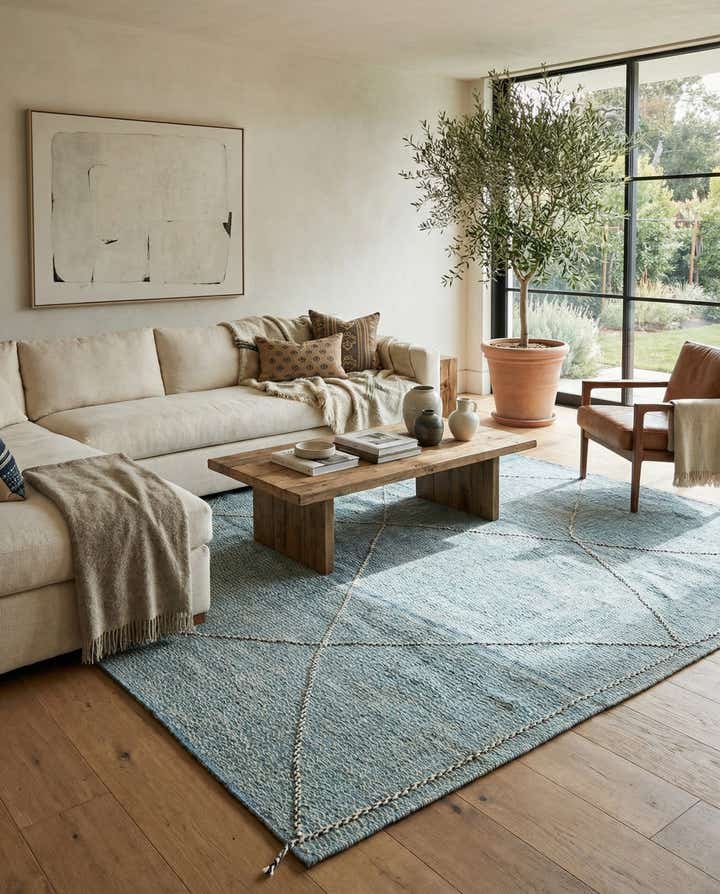 9' 9 x 14' 4 Hand Knotted Moroccan Wool Rug