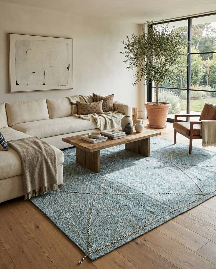 Detail image of 9' 9 x 14' 4 Hand Knotted Moroccan Wool Rug